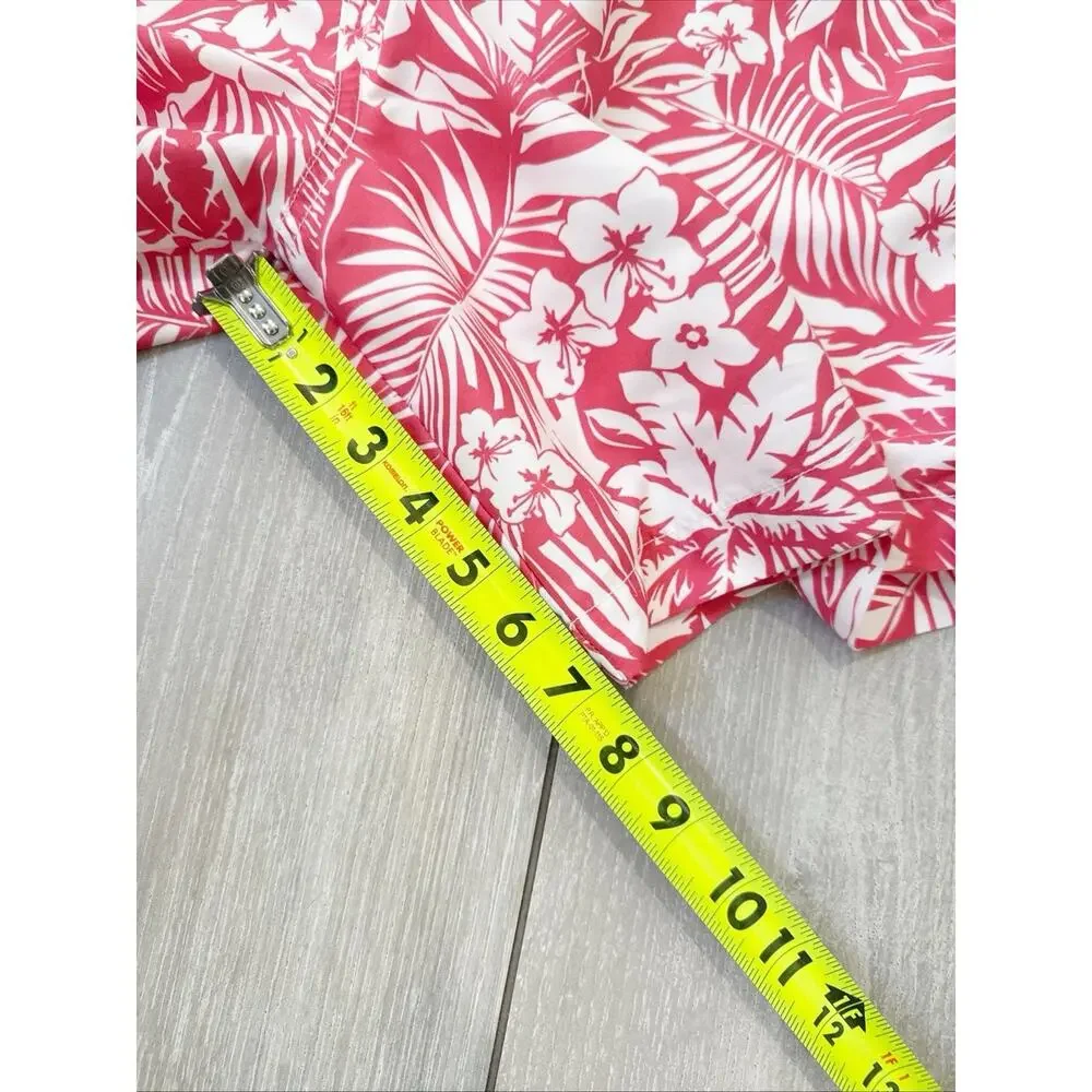 Onia The Calder Swim Trunks Tropical Print Lined Beach Hawaii Pink Size Medium